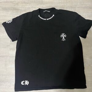 Chrome Hearts Inspired Black Graphic T-Shirt – Gothic Cross & Streetwear Style